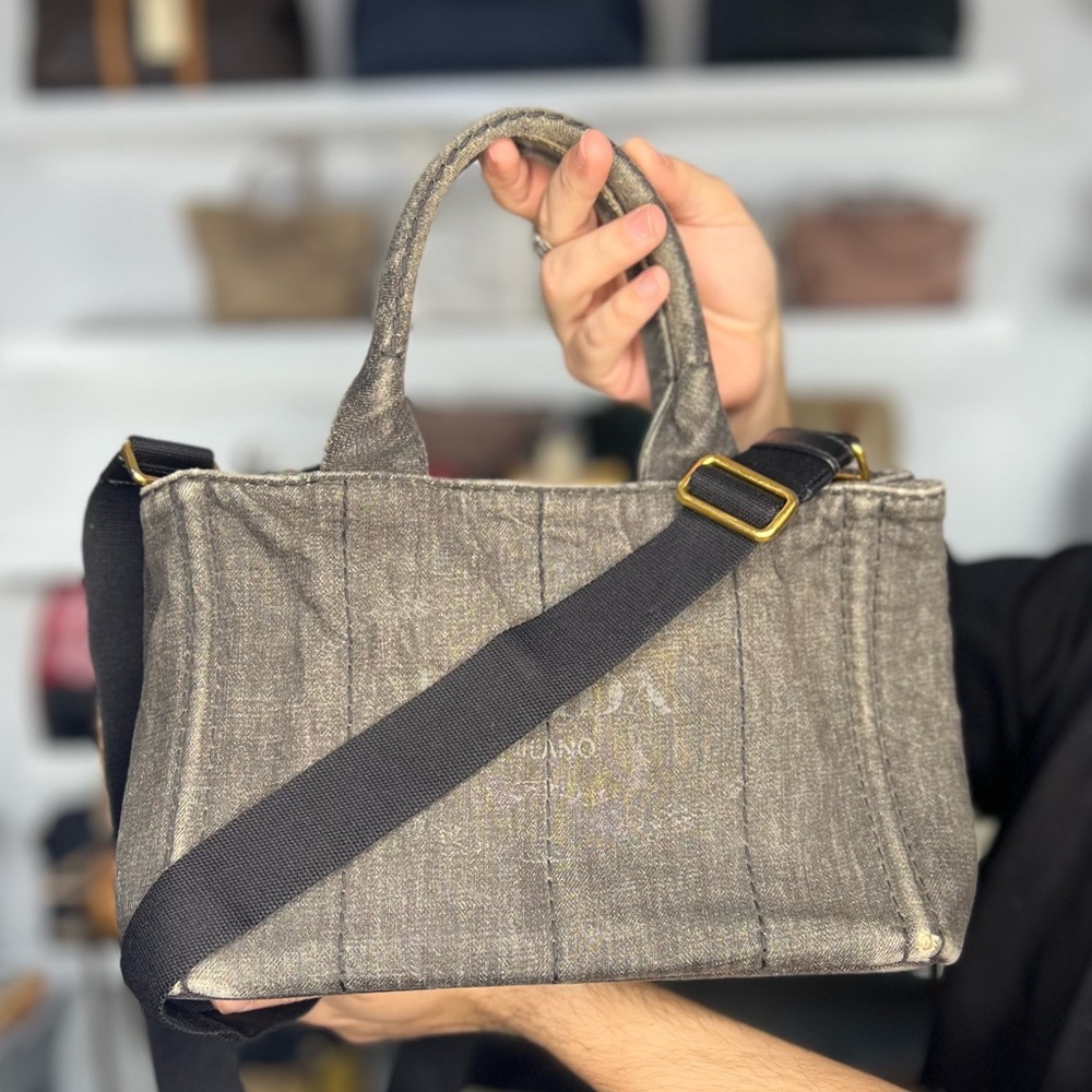 Prada Denim Black Two Way Bag